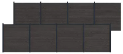 Zdjęcie produktu dla vidaXL zestaw 8 sztuk, wymiary 1391 x 186 cm, wykonane z WPC i aluminium, kolor czarny