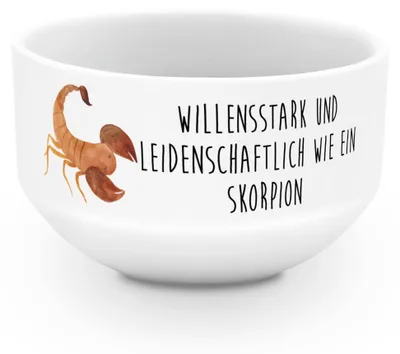 Produktbild von Mr. & Mrs. Panda Schüssel Sternzeichen Skorpion - Weiß - Geschenk, dessertschale, Oktober, Müslischale, Skorpione, Horoskop, Obstschale, Geburtstag, Müsli, November