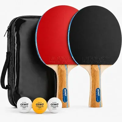 Produktbild von GEWO Tischtennis Schlägerset Rave Speed – 2 Schläger, 3 Bälle & Tasche