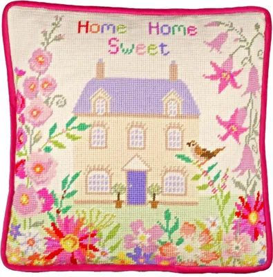 Produktbild von Auslaufmodell Bothy Threads Gobelin-Stickkissen Set "Home Sweet Home", Stickbild vorbedruckt, TSS5, 36x36cm