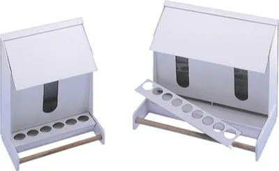 Immagine prodotto di Mangiatoia in plastica per cocorite 30 cm - 2 scomparti, capacità 2,4 kg bianco