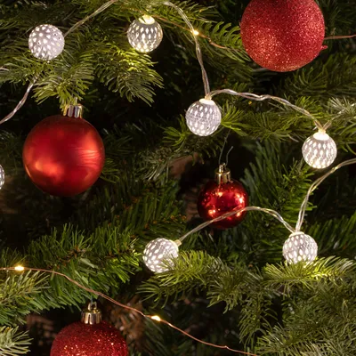 Produktbild von COM-FOUR® 2x LED Lichterkette mit Kugeln - Lichterkette mit LED-Licht - Dekorative Beleuchtung für Weihnachten, Geburtstag, Hochzeit oder Party