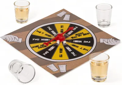 Productafbeelding van S Party meeneemspel - Drinkspel shot spinnner incl - 4 shooter glazen - Draaien - Drinken - Escalier