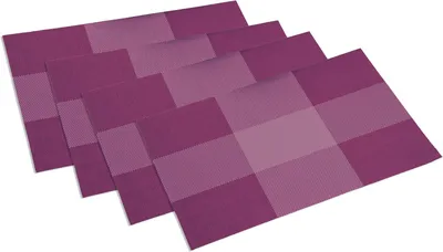 Produktbild von Kesper 77560 - 4er Set Platzset brombeerfarben kariert 43 x 29 x 0,1 cm