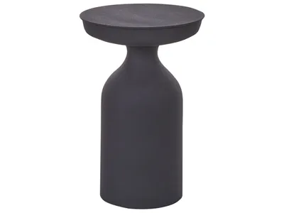Obrázok produktu pre BELIANI Odkladací stolík čierny kovový železný 33 x 33 x 50 cm okrúhly príručný stôl obývacia izba spálňa moderný dizajn