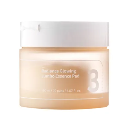 Zdjęcie produktu dla Numbuzin No.3 Radiance Glowing Jumbo Essence Pad 70ea - Rozświetlające płatki tonizujące
