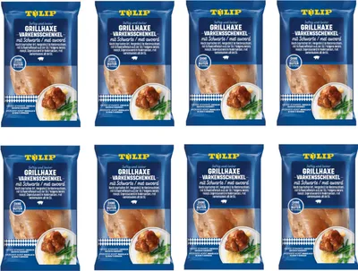 Produktbild von TULIP Grill-Haxe mit Schwarte 8x 600g Tafelfertig Kross Gegart Vakuumverpackt