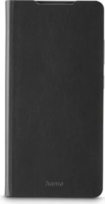 A black smartphone case is shown closed.