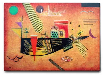 Produktbild von Giallobus - Launisch - Vassily Kandinsky - 100L x 70B cm - Bild - Leinwand mit Standardrahmen