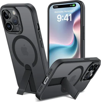 Immagine prodotto di Custodia Kickstand per iPhone 14 Pro Custodia protettiva con supporto compatibile con Magsafe