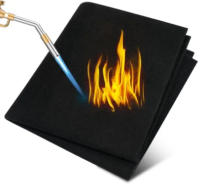 Immagine prodotto di Tappetino resistente al calore - Coperchio ignifugo - Protezione dal calore - Resistente al calore fino a 1000°C - 50 x 50 cm - Nero
