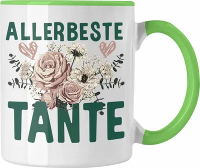 Produktbild von Trendation - Beste Tante der Welt Geschenk Tasse mit Spruch Kaffeetasse für Allerbeste Tante (Grün)