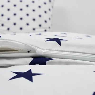 Produktbild von Hochwertige Microfaser Bettwäsche Bettbezug 135x200 + Kissenbezug 80x80 Sterne Stars pink/blau , Design - Motiv:Design 2