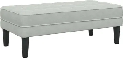 Produktbild von vidaXL Bank mit Kissen Hellgrau 113 x 57 x 39 cm Samt