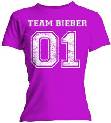 Produktbild von Justin Bieber Team Bieber (Skinny Fit) Fuchsia Pink S Damen T-Shirt