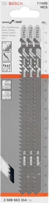 Image de Bosch 2608663314 Bosch Stichsägeblatt T 744 D Holz, 3 St.
