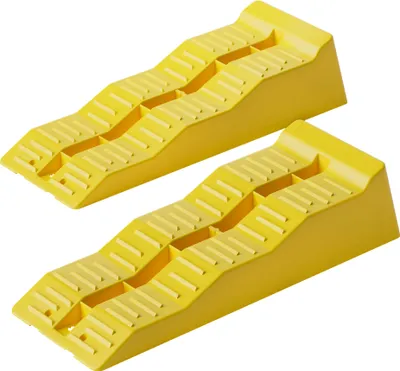 Produktbild von Wiltec Stufenkeile Paar mit 3 Höhenstufen 40/70/100 mm, Auffahrkeile 2er-Set mit 3 t Traglast, Ausgleichskeile für Wohnwagen, Wohnmobil, Camper usw.