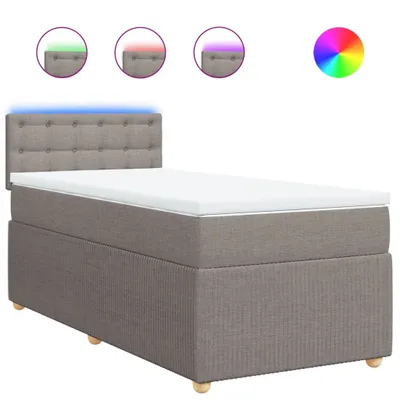 Produktbild von vidaXL Boxspringbett mit Matratze Taupe 80x200 cm Stoff