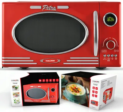 Produktbild von Kuchenka Mikrofalowa Grill Mikrofalówka Retro 1000W 23L Czerwona Mikrofala