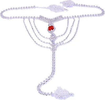 Produktbild von Strass-Höschenkette, verstellbare Länge, kurzes Kettenband mit funkelnden Strasssteinen, y Körperkette für Frauen, Schmuckgeschenk