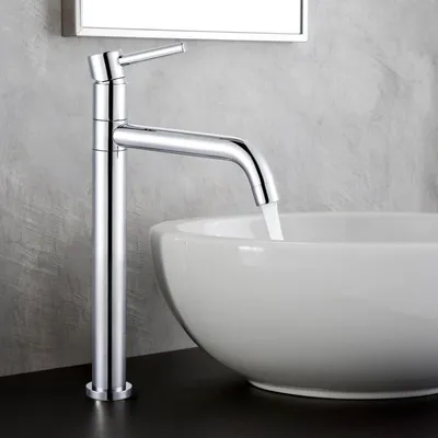 Immagine prodotto di Rubinetto da bagno, finitura cromata, ottone, 32,8 cm, girevole a 360°