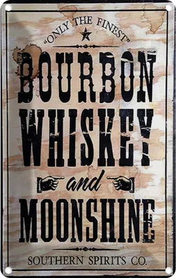 Produktbild von vianmo Blechschild 18x12 cm Bourbon Whiskey only thr finest