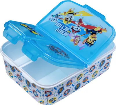 Produktbild von Paw Patrol Kinder Premium Brotdose Lunchbox Frühstücks-Box Vesper-Dose mit 3 Fächern One Team