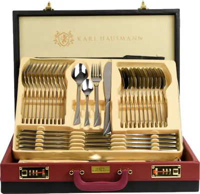Produktbild von 72-teilig Besteckset Edelstahl Besteckkoffer 12 Personen Besteck im Koffer