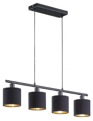 Zdjęcie produktu dla Lampa wisząca Reality Leuchten Tommy R30334079, metal, czarny matowy, abażur z tkaniny