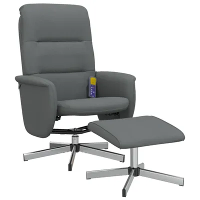Immagine prodotto di vidaXL Sedia da massaggio con poggiapiedi in tessuto grigio scuro