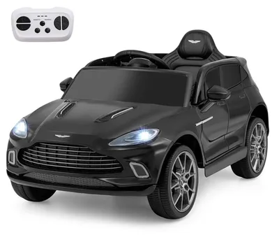 Produktbild von KOMFOTTEU 12V Kinder Elektroauto Aston Martin DBX, für 3-8 Jahre alt (Schwarz) | Kinderfahrzeug mit Ferbedienung, Hupe, Musik, Schweinwerfer & Rücklicht, Kinderauto mit Slow-Start-Funktion