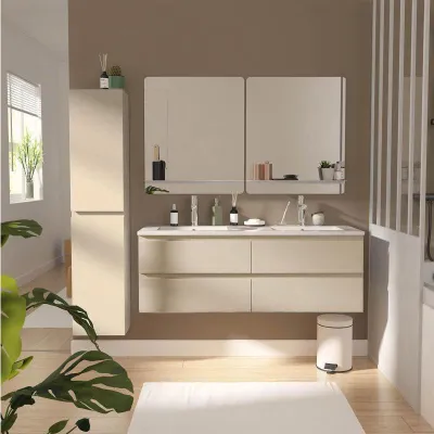 Image de Ensemble meuble double vasque SORRENTO 120cm avec plan céramique