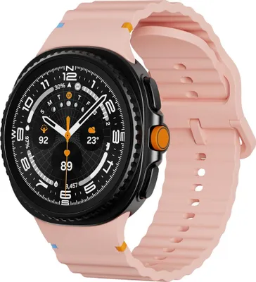 Image de Bracelet en silicone pour Samsung Galaxy Watch 8 / 8 Classic, motif ondulé, rose