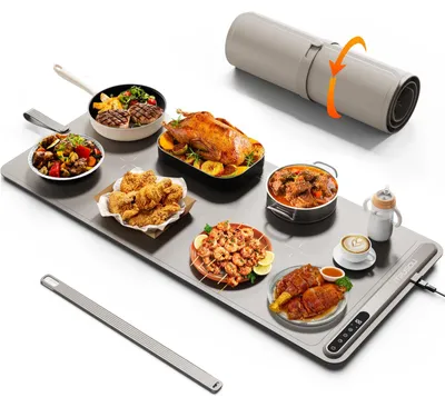 Speisenwärmematte 90x40 cm, 500 W, 7 Stufen, 99h Timer, rollbar