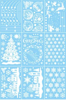 Produktbild von Fensterbilder Weihnachten Fenster Selbstklebend Weihnachts Sticker Fensterdeko B-244stk