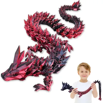 Immagine prodotto di Solidchoice - Drago fidget toy stampato in 3D, 30 pollici, nei colori rosso e nero