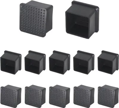 Produktbild von Gummifüße für Stuhlbeine 50 x 50 mm - 12 Stück, Bodenschutz für Möbel