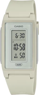 Produktbild von Casio LF-10WH-8EF Digitaluhr, Weißes Resin Gehäuse & Armband (Recycelter Biomasse-Kunststoff), Graues Zifferblatt, Acrylglas, Ø 36mm, 9mm dick, 18mm Armbandbreite, max. 210mm Handgelenk, Sportlich, Unisex, Vintage Retro