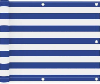 Produktbild von Balkon-Sichtschutz Weiß und Blau 75x400 cm Oxford-Gewebe