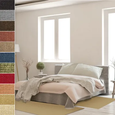 Zdjęcie produktu dla Sizalowe obramowanie łóżka Sylt 3-częściowe naturalne 1 bieżnik: 80x300 cm + 2 mostki: 80x150 cm każdy