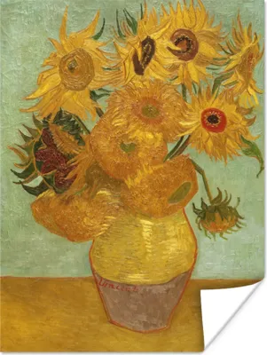 Produktbild von MuchoWow® Poster Sonnenblumen - Vincent van Gogh 90x120 cm - Wohnzimmer