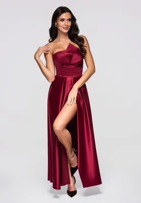 Produktbild von Abendkleid aus Polyester-Elasthan-Mix in Burgunderrot, Regular Fit, Größe M