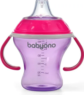 Obrázek produktu pro BabyOno netekoucí hrnek s měkkým pítkem 180ml - růžová