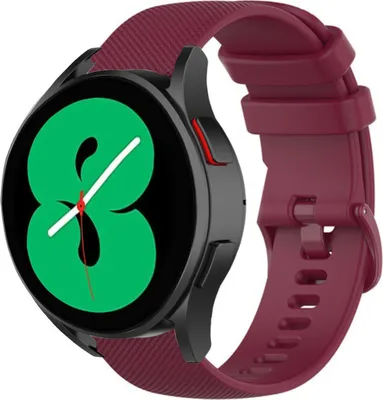 Produktbild von Strap-it Samsung Galaxy Watch 4 44mm Luxus-Silikonarmband (Dunkelrot)
