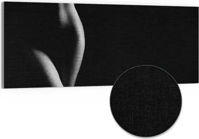 Produktbild von DEQORI Hybrid Leinwand Bild 125x50 cm 'Weibliche Kurven' Wandbild Glas flach modern