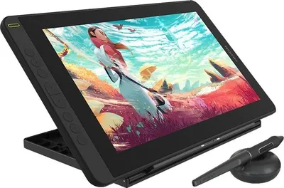 Produktbild von Grafiktablett, 12 Zoll Display, 8192 Druckempfindlichkeitsstufen, Schwarz mit Ständer