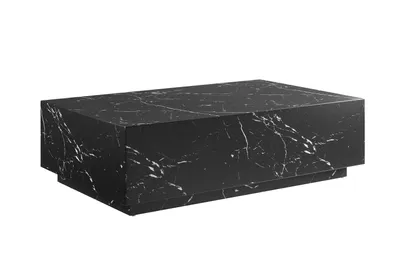 Produktbild von SalesFever Couchtisch 120x75 cm | rechteckig | MDF foliert in Marmoroptik | B 120 x T 75 x H 35 cm | schwarz