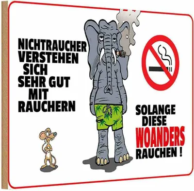 Produktbild von vianmo Holzschild 12x18 cm Nichtraucher verstehen sich mit Spruch Zitat