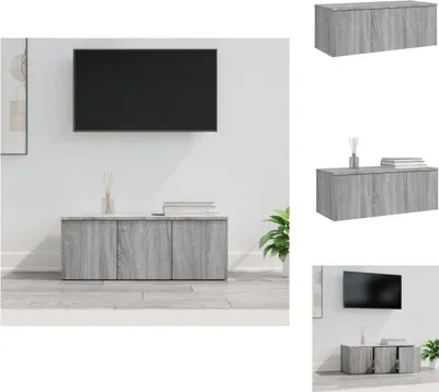 Obrázek produktu pro vidaXL TV skříňka šedá Sonoma 80x34x30 cm materiál na bázi dřeva - TV nábytek