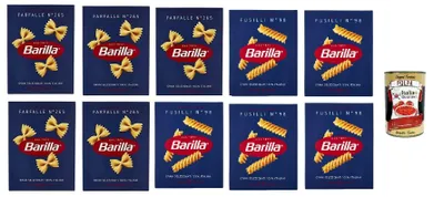 Produktbild von Barilla Fusilli farfalle testpaket italienisch Nudeln 10x 500g pack + Italian Gourmet polpa 400g